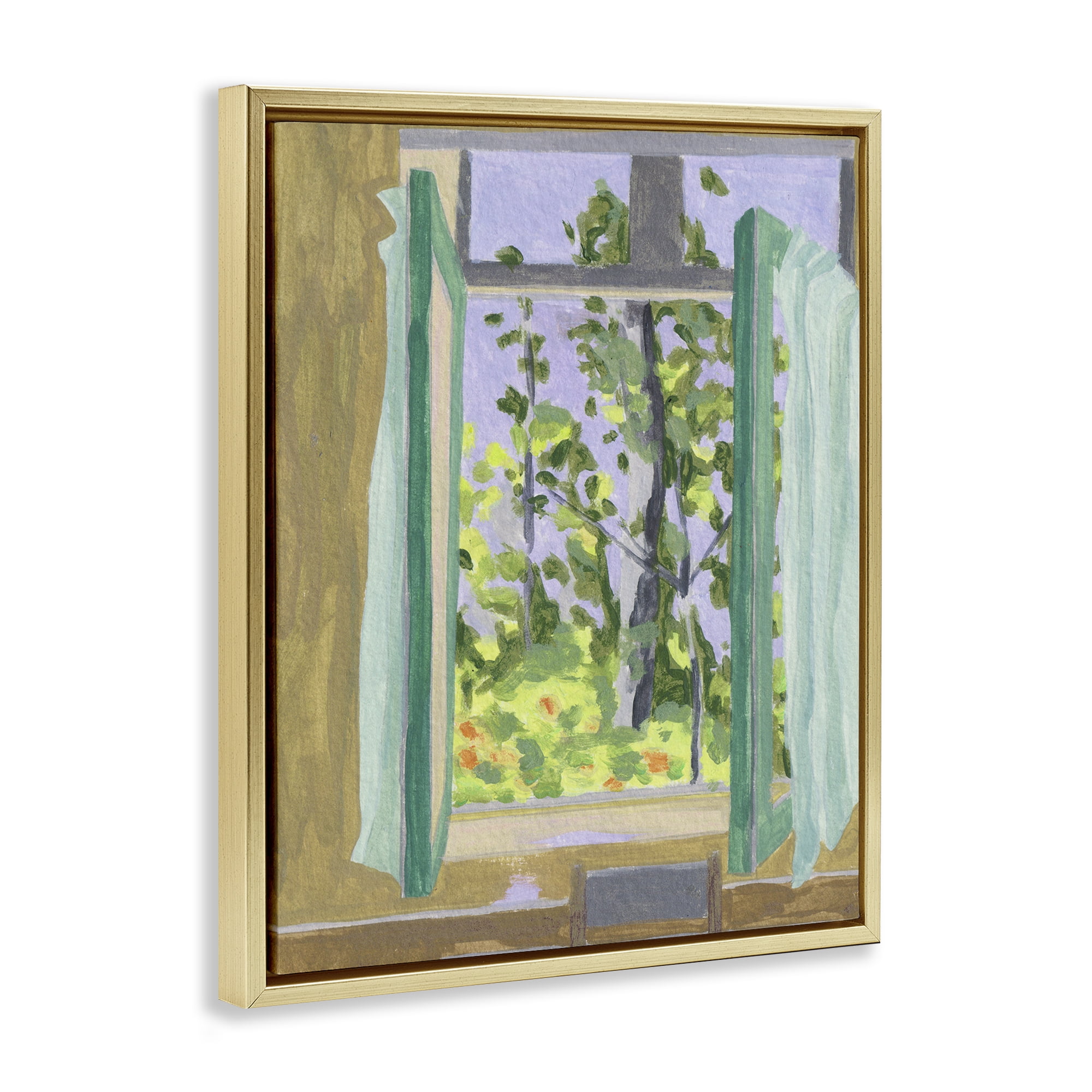 A Seat For Spring Gold Framed Floater Canvas Wall Art, design by Melissa Wang