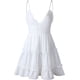 thumbnail image 5 of Mini vestido de skater de encaje sin mangas con cuello en V y correa de espagueti para mujer Adepaton HMHZ876-14, 5 of 7