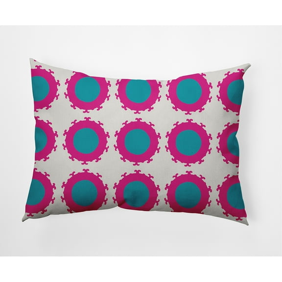 Simply Daisy 14" x 20" Modern, Contemporary Blue Polyester Decorative Lumbar Pillow
