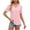 Pink, variant on Fesfesfes Workout Clothes Womens Fashion Print Tops Short Sleeve Out Blouse Funny Round Neck T-Shirt Tops Womens Tshirt 2XL(US:12)
