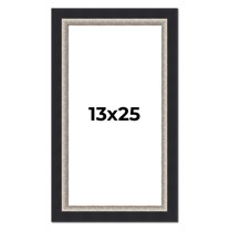13x25 Frame Black Real Wood Picture Frame Width 2.25 Inches | Interior Frame Depth 0.5 Inches |