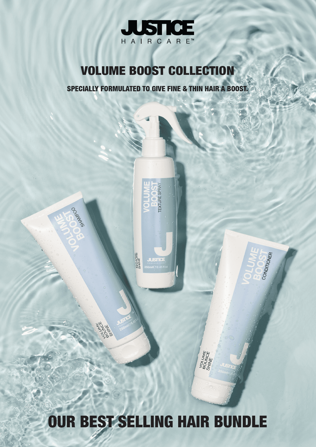 Justice Hair Care Volume Boost Conditioner Pump Bottle 250ml