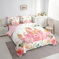thumbnail image 3 of Erosebridal Literie Château Rose Format Grand, Ensembles de Literie Princesse de Rêve Format Grand, Ensemble de Lit Réversible Fleur de Rose Rose, Décoration de Chambre Respirante, 7 Pcs, 3 of 6
