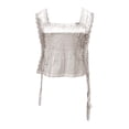 thumbnail image 5 of WEIWEN Lace Tank Tops for Women Lace Trim Side Tie Tank Top Sleeveless Flowy Ruffle Cami Shirts Summer Going Out Crop Tops White, M, 5 of 5