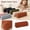 Brown, variant on WONDBA PU Leather Pencil Case with zipper, simple style Pink