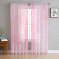 thumbnail image 3 of Pink Semi Sheer Curtains 108 Inch Length 2 Panels Set, Retro Oil Painting Modern Abstract Art Aesthetics Sheer Kitchen Curtain Privacy Voile Window Curtain for Living Room Bedroom Rod Pocket Drapes, 3 of 7