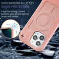 thumbnail image 6 of Heavy Duty Case for iPhone 13 Pro, Rugged PC Soft Silicone Shockproof Magnetic Triple-Layers Protective Cover Compatible with MagSafe Wireless Charging Military Grade Lens Protection Case,Rosegold, 6 of 6