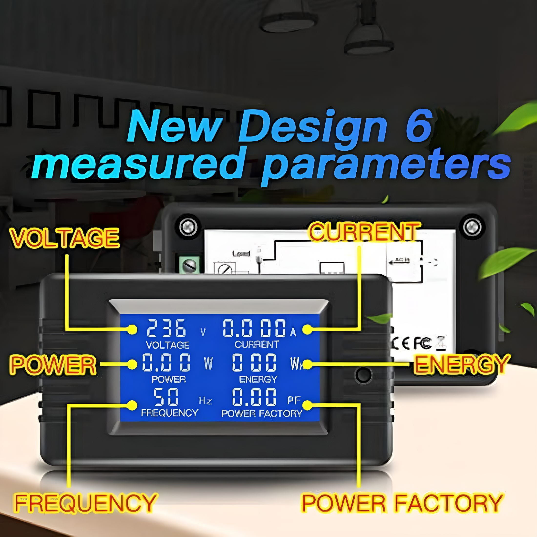 GJX Ac Current Voltage Amperage Power Energy Panel Meter Lcd Digital Display Ammeter Voltmeter Multimeter with Split Core Current Transformer Ct Ac 80-260V 100A Multi-Function Power Monitor