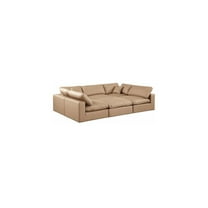 Meridian Furniture Comfy Tan Faux Leather Modular Sectional