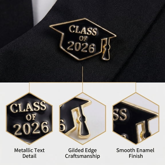 StlyGar Graduation Lapel Pin Class of 2026 Alloy Brooch Souvenir Present for Teacher Jewelry Decor