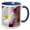 Blue/White, variant on 3drose, Usa, Hawaii, Oahu, Close Up of Pink Plumeria Flower, 15oz Two-tone Blue Mug