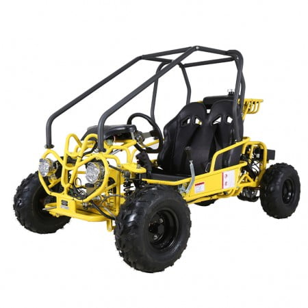 Off Road Go Kart Suspension - Yellow Taotao GK110 110CC Youth Go Kart, Air Cooled, 4-Stroke, 1-Cylinder, Automatic with Reverse