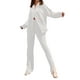 thumbnail image 1 of VISgogo Traje de Pijama de Dos Piezas para Mujer, Tops de Manga Larga con Botones y Cuello Vuelto de Color Sólido + Pantalones Largos con Cintura Elástica VISgogo moda, 1 of 2