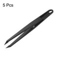 thumbnail image 3 of Unique Bargains Sticker Tweezers for Crafting Straight Pointed Tip with Spring, Black, 5 Pieces, 3 of 4