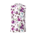 thumbnail image 6 of Lsque Violets Flowers Print Men's Cotton Blend Sleeveless Muscle Shirts (S-3XL)- Moisture Wicking, Odor Protection, UPF 30+,Small, 6 of 8