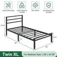 thumbnail image 2 of Napcenter 12 inch Twin XL Bed Frame Platform with Headboard and Footboard, Heavy Duty, No Box Spring Needed, Easy Assembly, Black, 2 of 9