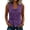 Purple, variant on Women Textured Cotton Linen Sleeveless Vest Top, Notched U-Neck Double Bow Tie Front Slim Fit Casual Tank Blouse with Side Pockets