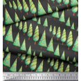thumbnail image 3 of Soimoi Gray Rayon Fabric Text & Christmas Tree Print Fabric by the Yard 42 Inch Wide, 3 of 5