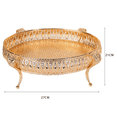thumbnail image 3 of 2X Home Food Tray Vintage Fruit Plate Table Snack Iron Storage Box Oval Tray Gold Fruit Basket Desk Decor, 3 of 6