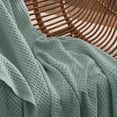 thumbnail image 4 of Manta para cama, 100% algodón, tamaño queen, tejido gofrado, color verde, 4 of 7