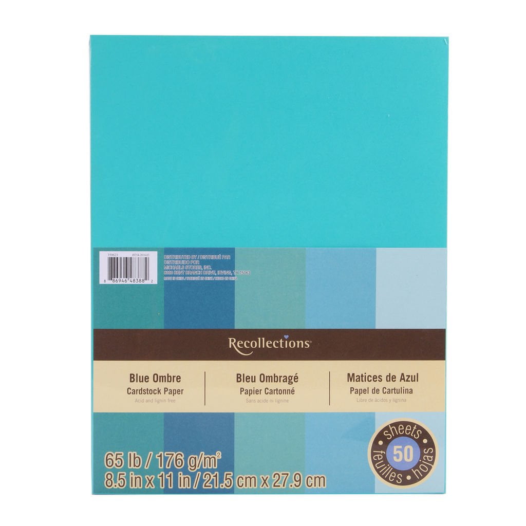 Cardstock Paper, Blue Ombre 8 1/2 x 11, 65 lb Cardstock By