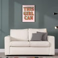 thumbnail image 5 of This Girl Can Canvas Wall Art,Vintage Pink Girl Inspirational Canvas Artwork Picture Poster Decor for Home Bedroom Girl Room Office 12 x 15 Inch, 5 of 6