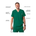 thumbnail image 3 of Adar Addition Scrubs for Men - Modern Multi Pocket V-Neck Scrub Top - A6010 - Hunter Green - L, 3 of 7