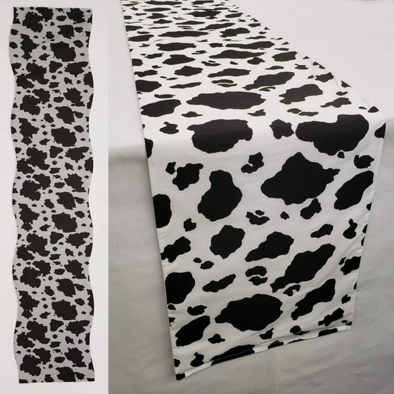 Black & White Cow Spots Table Runner by Penny's Needful Things (3 Feet Long - STRAIGHT)