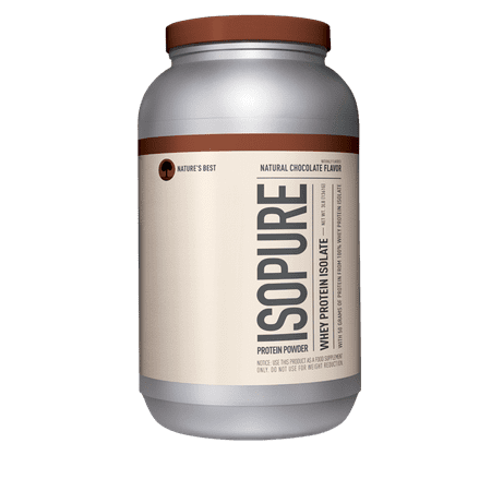 Isopure Whey Protein Isolate Powder, Natural Chocolate, 25g Protein, 3 (Best Natural Whey Protein Powder)