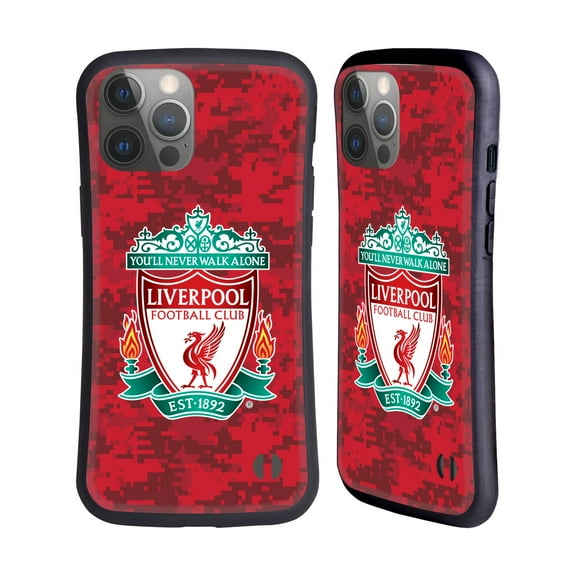Head Case Designs Officially Licensed Liverpool Football Club Digital Camouflage Home Red Crest Hybrid Case Compatible with Apple iPhone 14 Pro Max