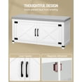 thumbnail image 5 of Farmhouse Shoe Storage Bench, 2 Tier Shoe Bench with Padded Seat Cushion & 2 Barn Doors, White, 5 of 8