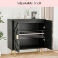 thumbnail image 5 of Tolead Modern Sideboard Buffet Cabinet with Flower Pattern, 6 Shelves, Black, 5 of 8
