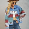 thumbnail image 5 of LYMAYTER Womens Washed Denim Jacket Colorblocking Casual Cowboy Outwear Spring Fall Long Sleeves Jeans Jacket S-XL, 5 of 9