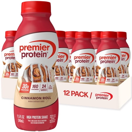 Premier Protein Shake, Cinnamon Roll, 30g Protein, 11.5 fl oz, 12 Ct