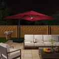 thumbnail image 3 of Boyel Living Cantilever Outdoor Patio Umbrellas, with Bluetooth Ambient Light & Base, Offset Rectangle Umbrella for Pool Deck Garden Backyard, Red, 3 of 8