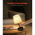 thumbnail image 3 of KFFKFF Cordless Table Lamp with Rechargeable Battery, 5200mAh Capacity, Adjustable 3-Level Brightness, Fabric Shade, Warm Light 2700-3000K, Ideal for Restaurants, Bedrooms, Bars, Black, 3 of 9