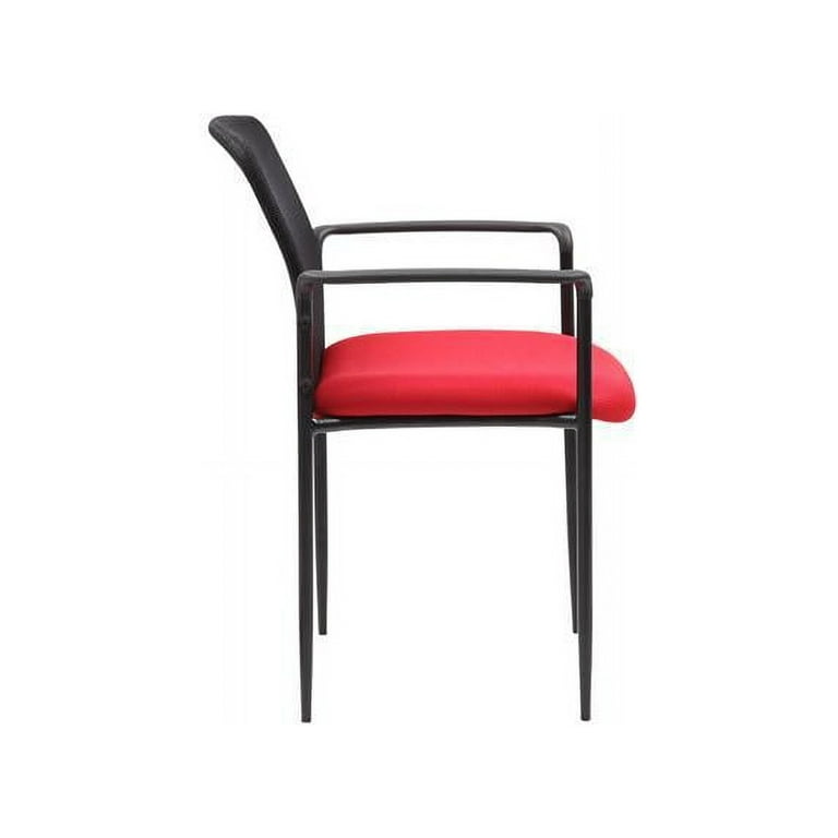 Boss Office Products Red Stackable Guest Reception Waiting Room Chair