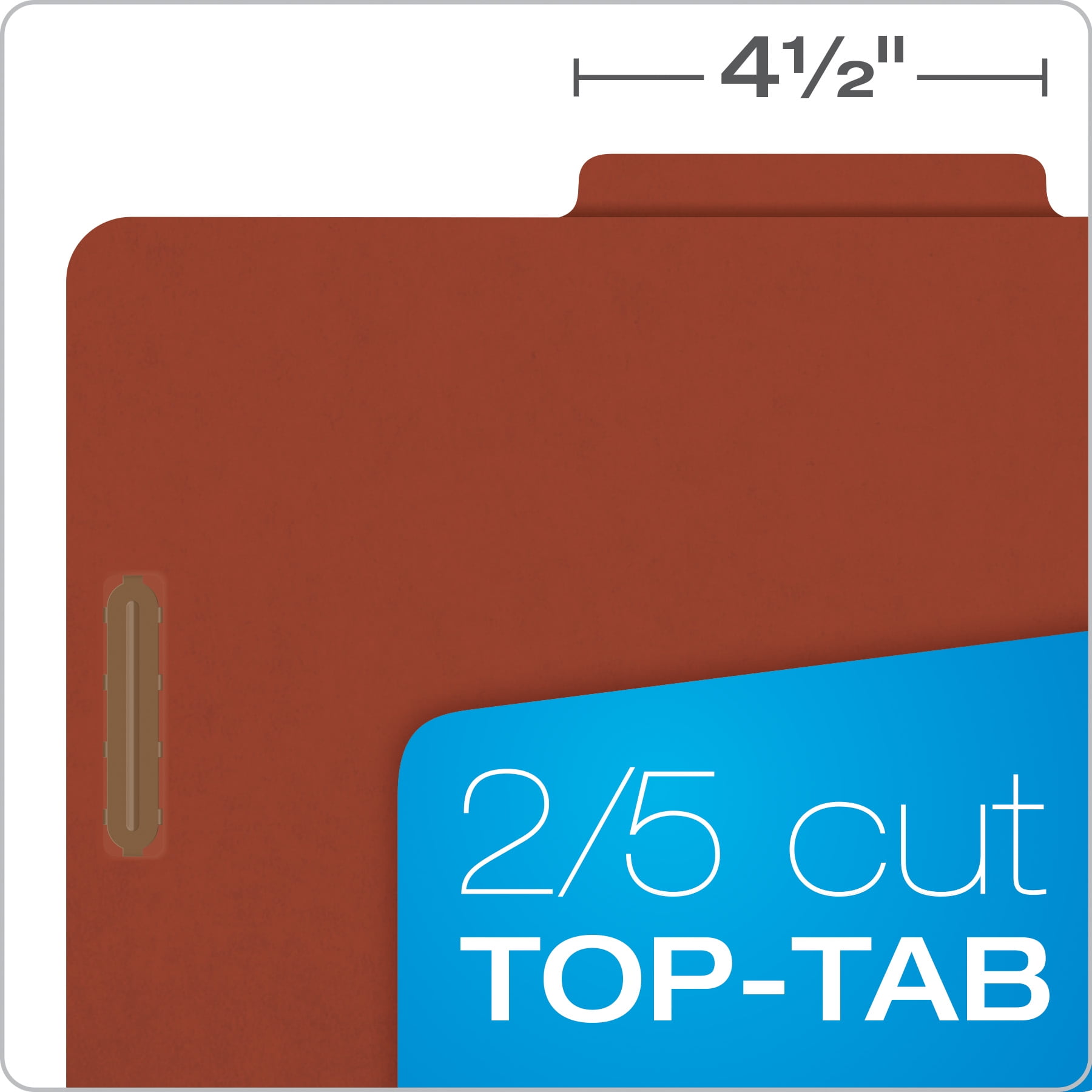 Pressboard Classification Folders, Letter size, Brick Red, 10/Box