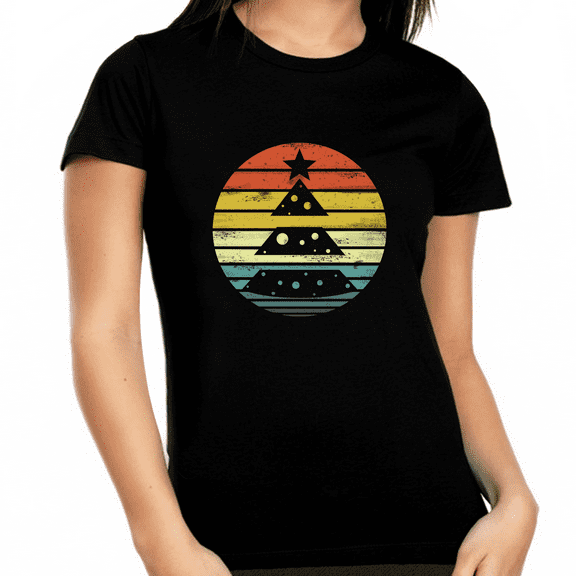 Funny Plus Size Christmas Shirts for Women Plus Size Christmas Tshirts Retro Christmas Vintage Shirt