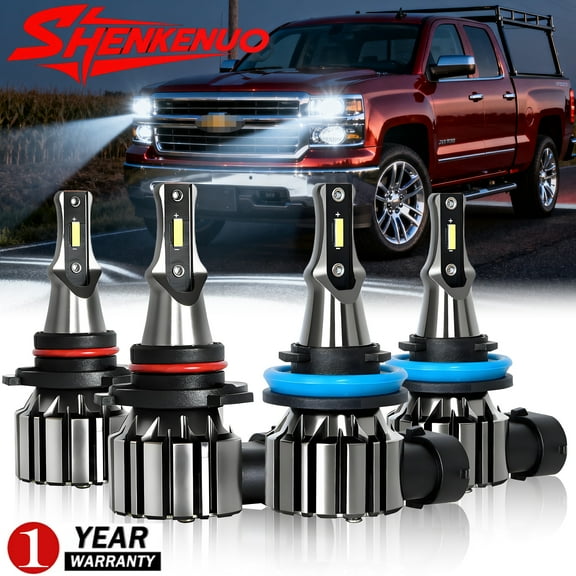 For Chevrolet Silverado 1500 2007-2015 9005 H11 Led Headlight Bulbs High Low White