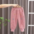 thumbnail image 2 of Gpaecead Toddler Girls' Winter Cotton Pants Fleece Pull On Jogger Sweatpant Thick Casual Outerwear Pants Kid's Pants 1-7 Years Pink, 2 of 4