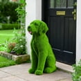 thumbnail image 4 of Chanana Dog Topiary Figurines Outdoor Ornament Dog Garden Statue Faux Green Covered Stones Faux Moss Animals Flocking Animal Green Decorations Landscape Flocked Decor Statuette Puppy Resin, 4 of 7