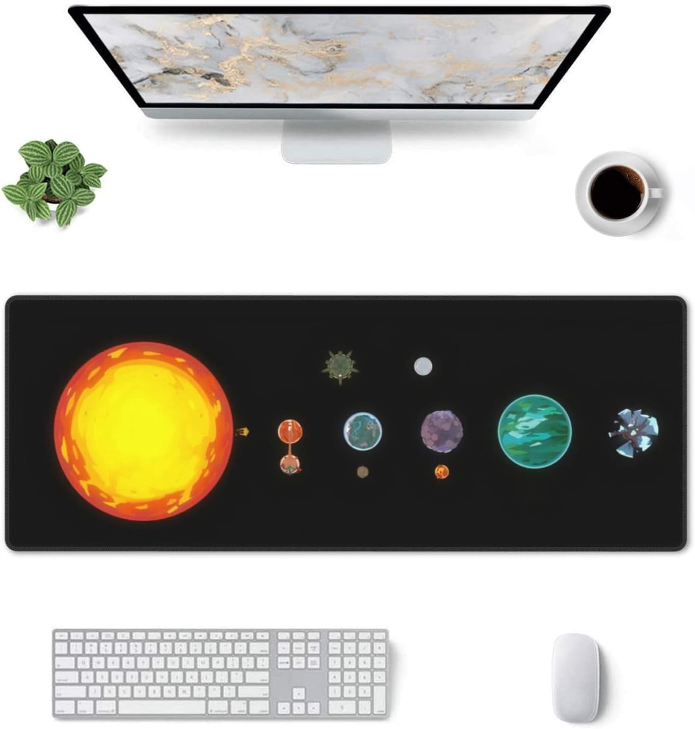Outer Wilds Gaming Mouse Pad Large Extended Computer Full Desk Pad 31.5x11.8 inch Computer Mouse Mat Keyboard for Home Office