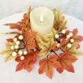 thumbnail image 4 of 9.84Inch Thanksgiving Autumn Fall Wreath Fall Door Wreath with Pumpkin Maples for Thanksgiving Halloween Festival Celebration Party Home Porch Decor, 4 of 9