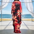 thumbnail image 6 of XUNKUSGA Plus Size Beach Cover Ups for Women Fashion Batwing Sleeve Caftan Dress Loose Comfortable Soft Summer Floral Print Maxi Dress,Red,Free Size, 6 of 9