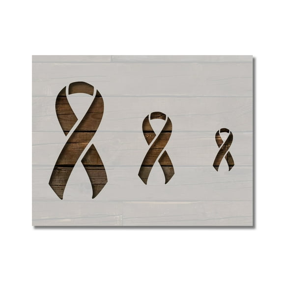 Breast Cancer Awareness Ribbon Stencil Template Reusable 3 Sizes 11 x 8.5 Inches for Painting on Walls, Wood, Etc. By Stencilville