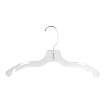 SSWBasics 14 Inch Clear Plastic Junior Dress Hangers - Case of 100 | Durable Hangers Plastic for Clothing Organization | Versatile Clear Hangers for Neat Display | Sturdy Plastic Hanger Solution