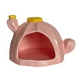 thumbnail image 2 of Almencla Ceramic Hamster House Cute Hamster Habitat for Rats Small Pets Dwarf Hamster Pink, 2 of 8