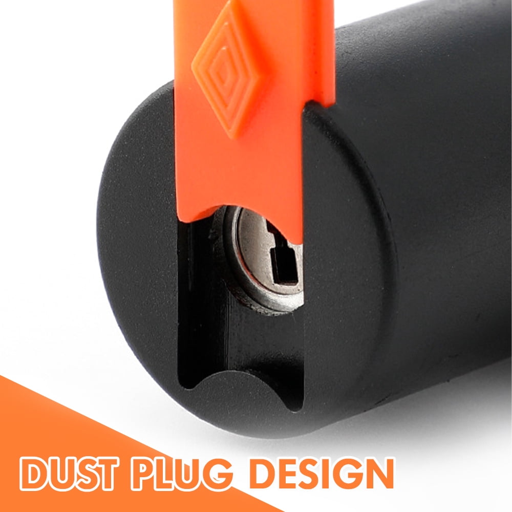 Jercoda Bike U Lock with 2 Keys, Orange U-Shape Lock with Ultra Steel Cable for Bike Motorcycle Gate Fence, Metal Bicycle Lock