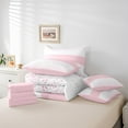 thumbnail image 6 of jejeloiu Glitter Print Bedding Comforter Set 7pcs,Minimalist Geometric Desgin Queen Bedding Sets,Gold BlackQueen Sheet Sets For Girls,Breathable Bedroom Decor Reversible, 6 of 8